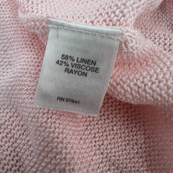 J. JILL XL Duster Cardigan Linen Blend Lightweight Pink Open Knit Long - Picture 4 of 10